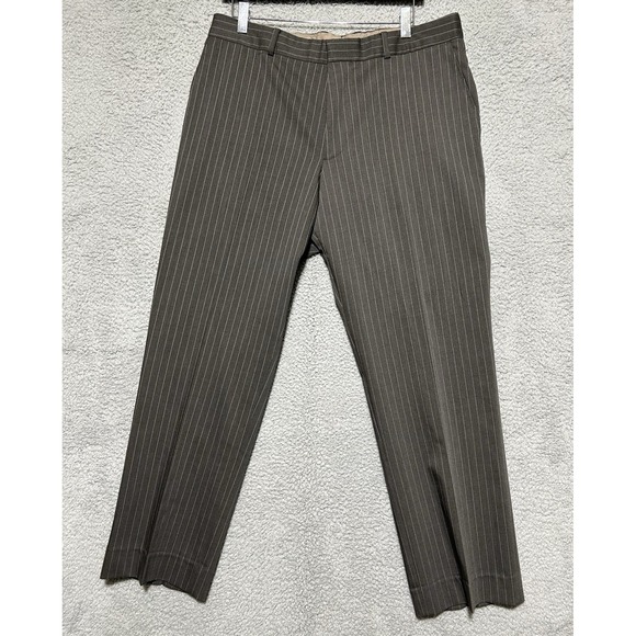 Boss Other - Hugo‎ Boss Virgin Wool Blend Pinstripe Dress Pants Pleated Gray 36x30